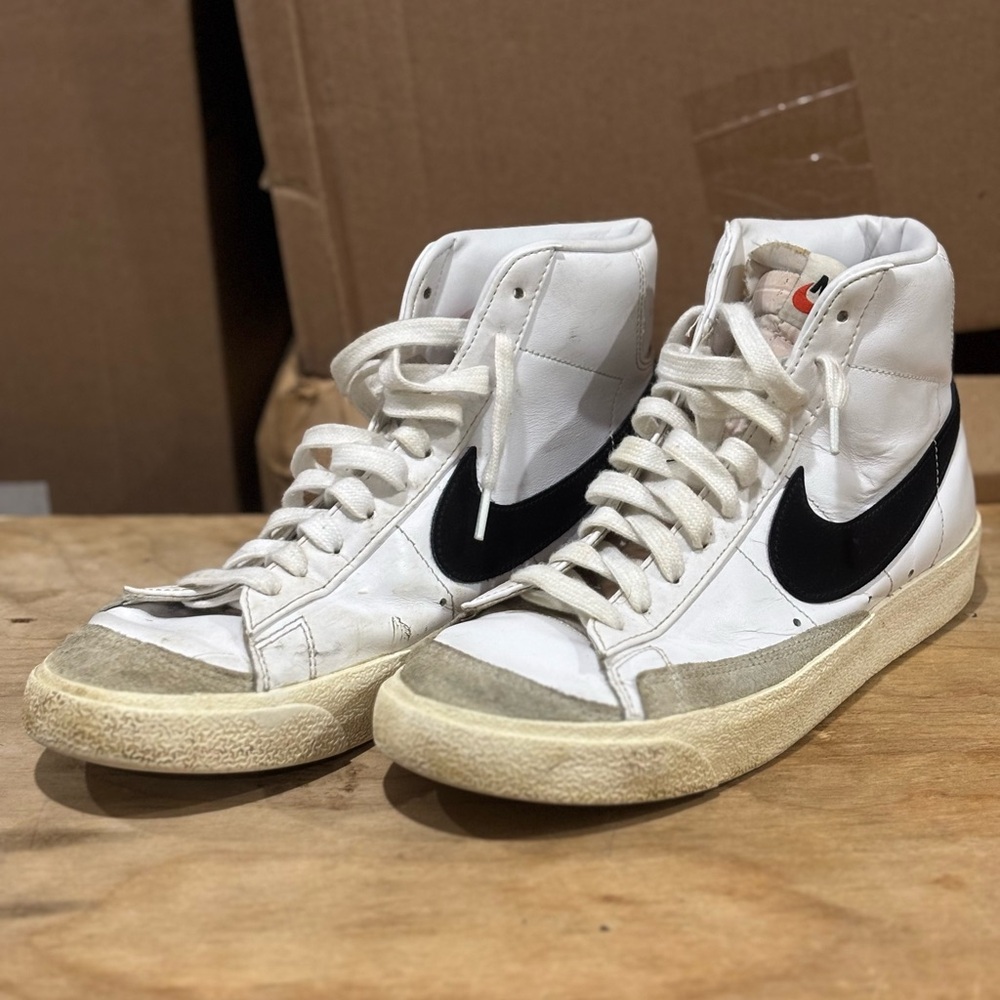 Nike Blazer Mid 77- Men’s Size 10 - Black White- [BQ6806-100]- Basketball Shoes